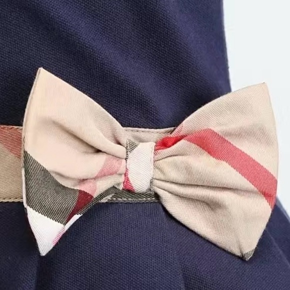 NWT Girl’s Preppy Peter Pan Collar Short Sleeve Designer Style Children’s Dress - Picture 6 of 9